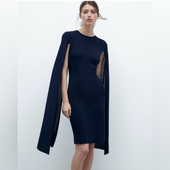 💥PRICE DROP💥 ZARA Knit Cape Dress - Picture 4 of 12